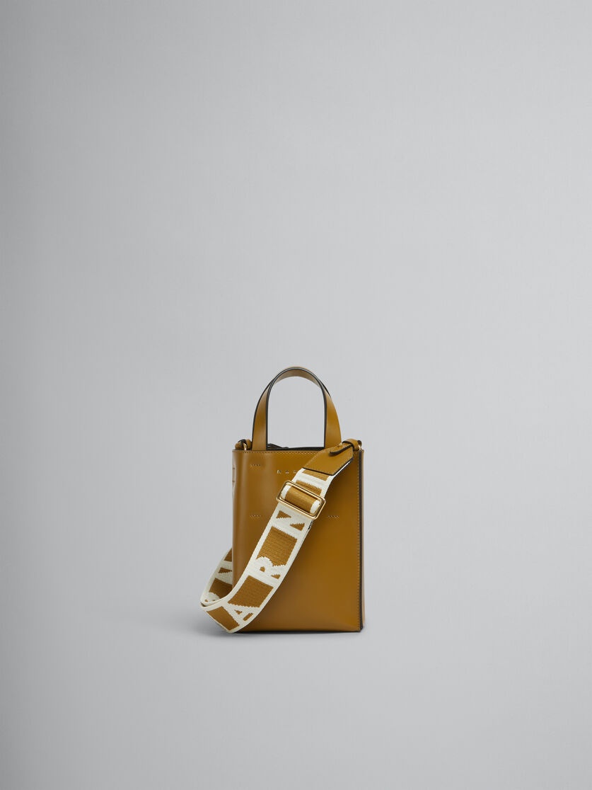 MUSEO NANO BAG IN BROWN LEATHER - 1