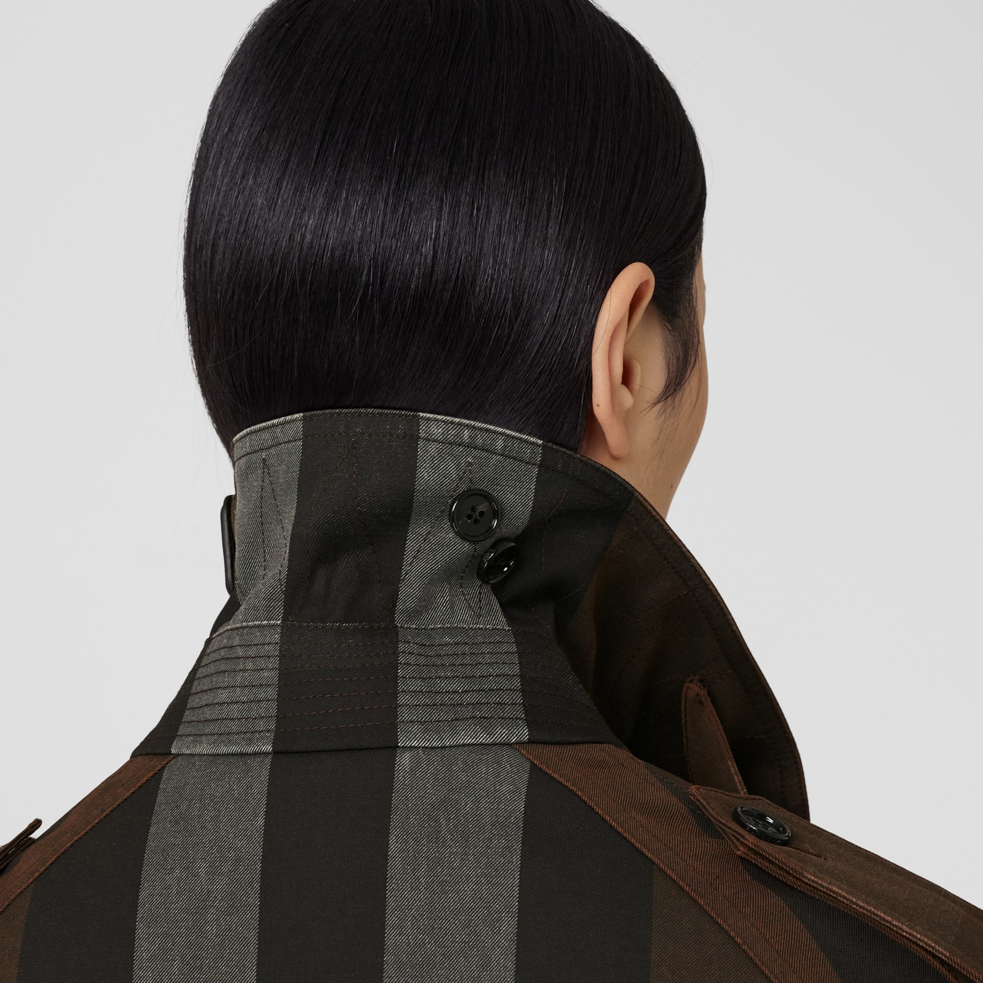 Check Cotton Blend Reconstructed Biker Jacket - 6