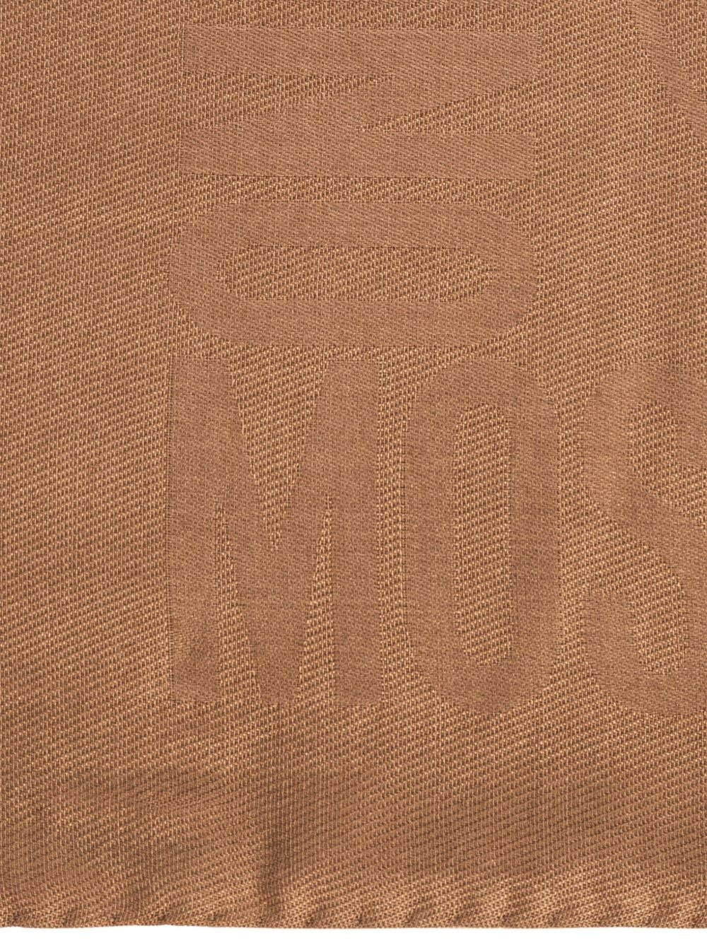 logo-embossed fringed scarf - 2