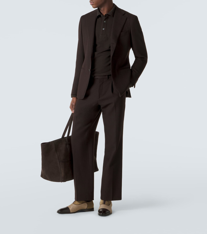 Christian Louboutin Greggory velvet, twill, and leather Oxford shoes outlook