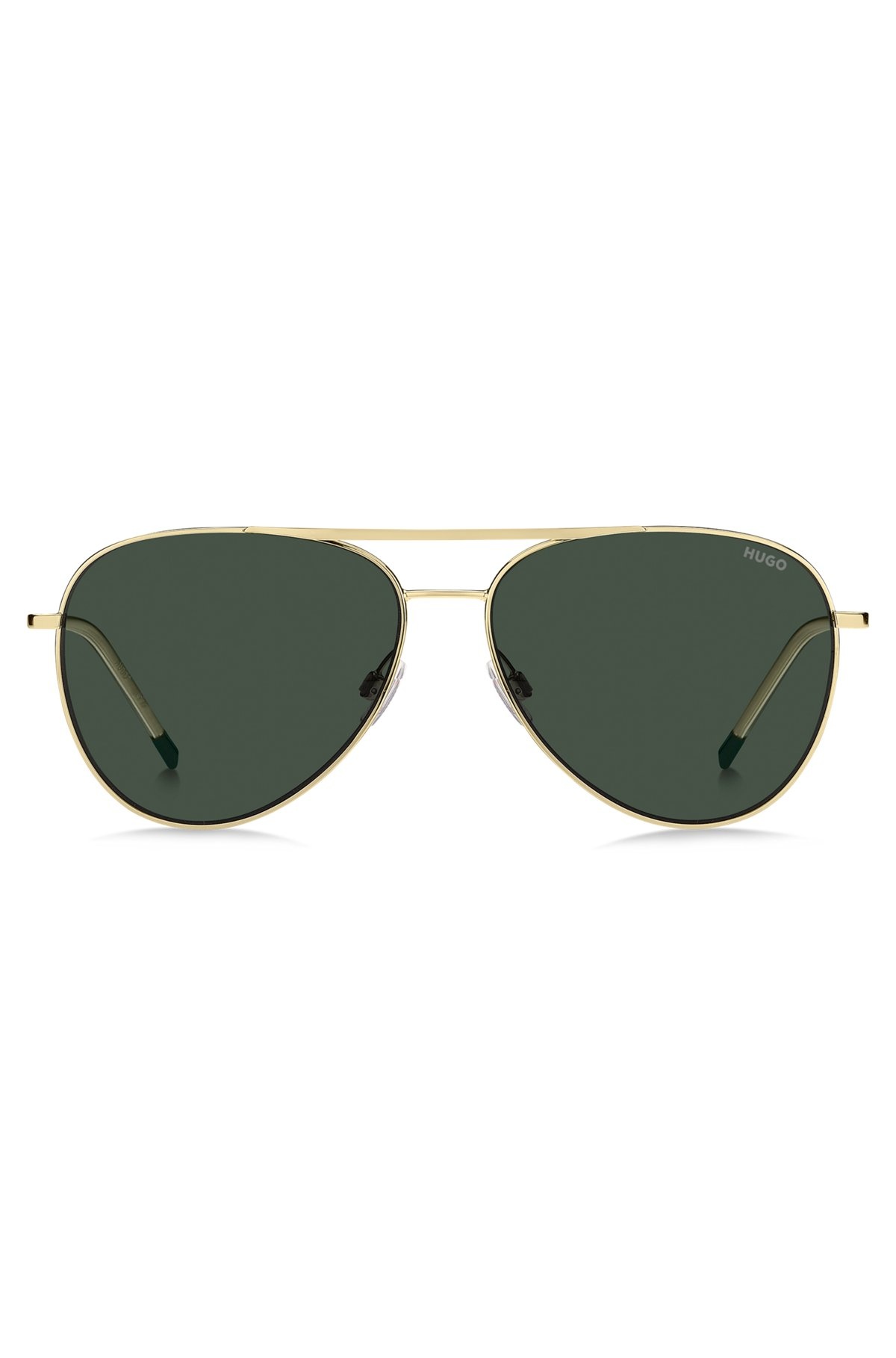 DOUBLE-BRIDGE SUNGLASSES IN GOLD-TONE METAL - 3