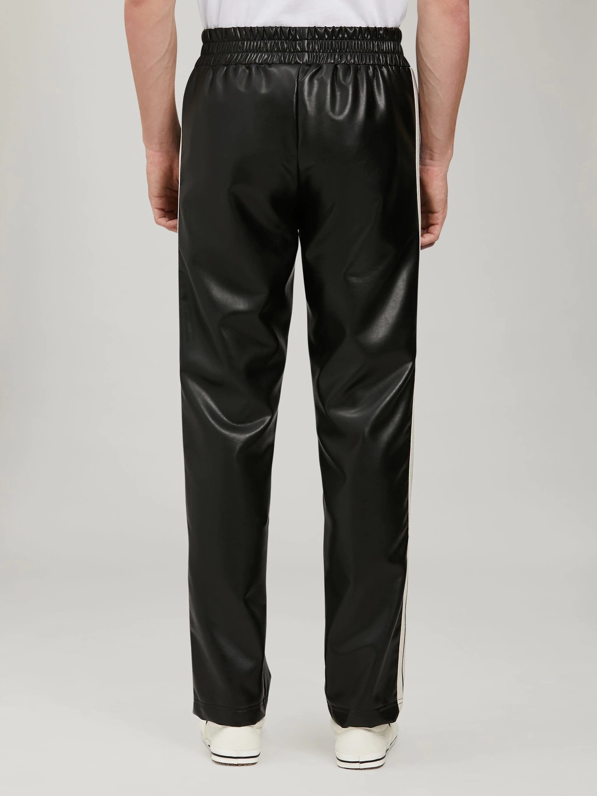 LEATHER TRACK PANTS - 5