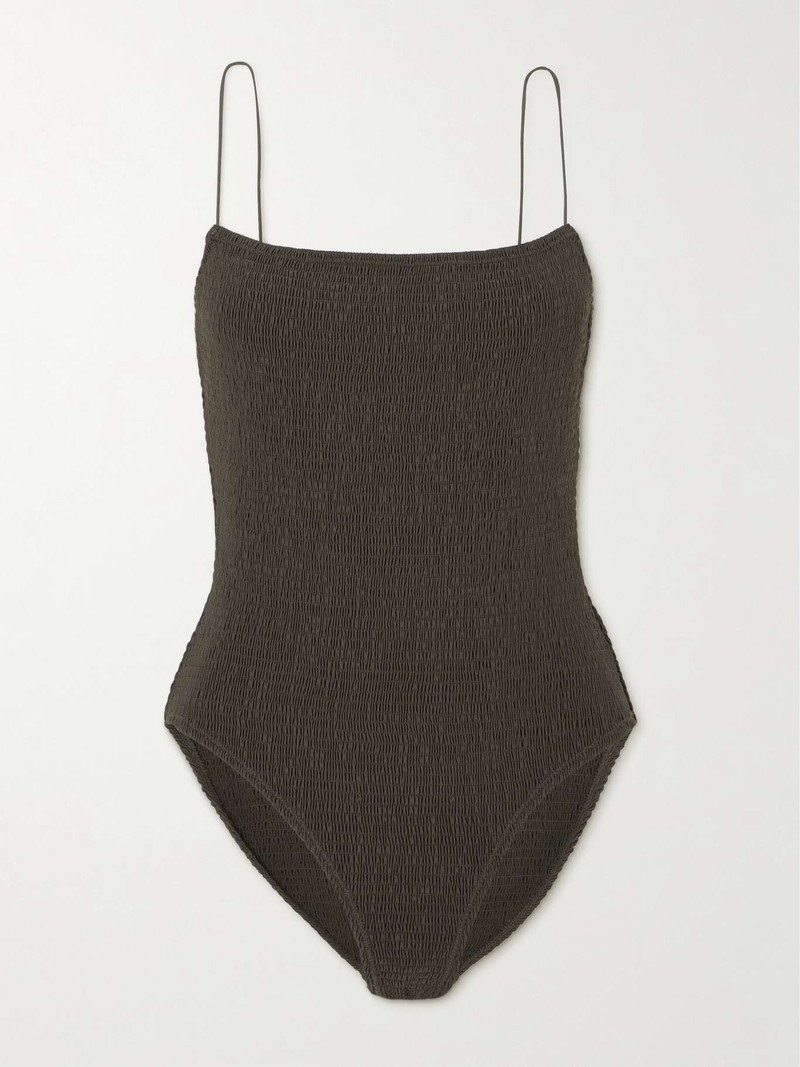 Shirred swimsuit Brown - 1