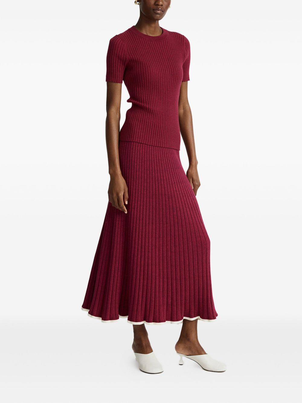 Felicia ribbed midi skirt - 2