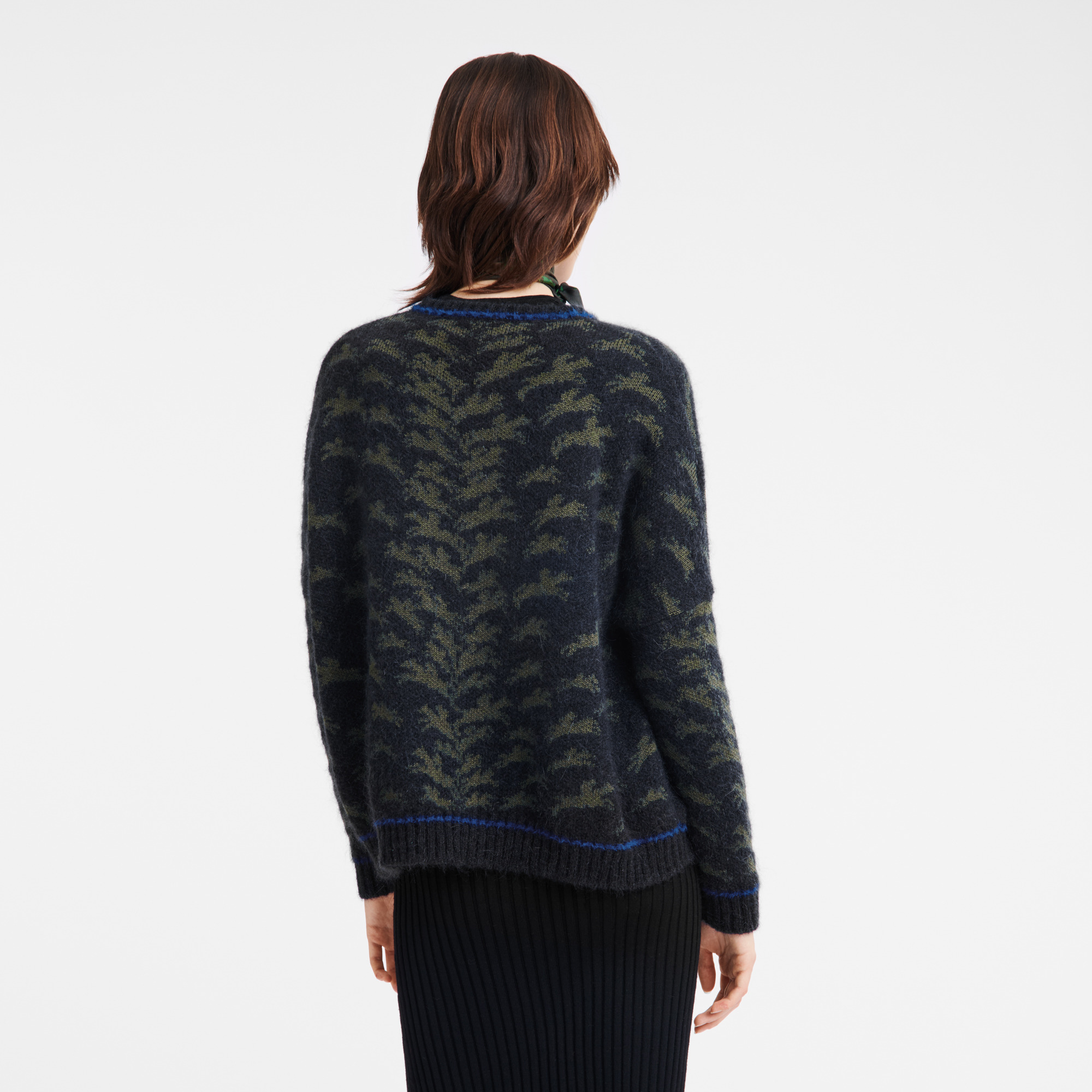 Round collar jumper Navy - Knit - 3