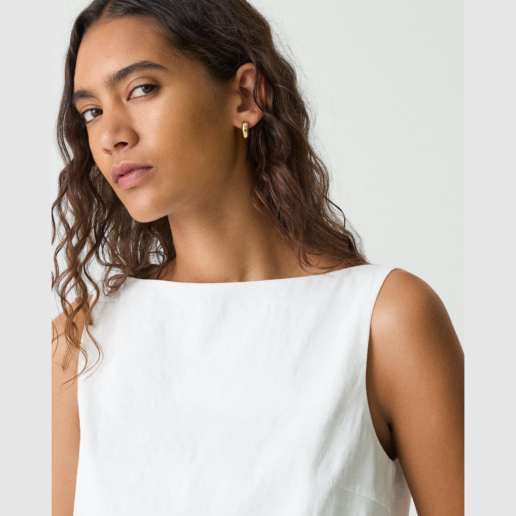 Sleeveless Boatneck Top in Good Linen - 5