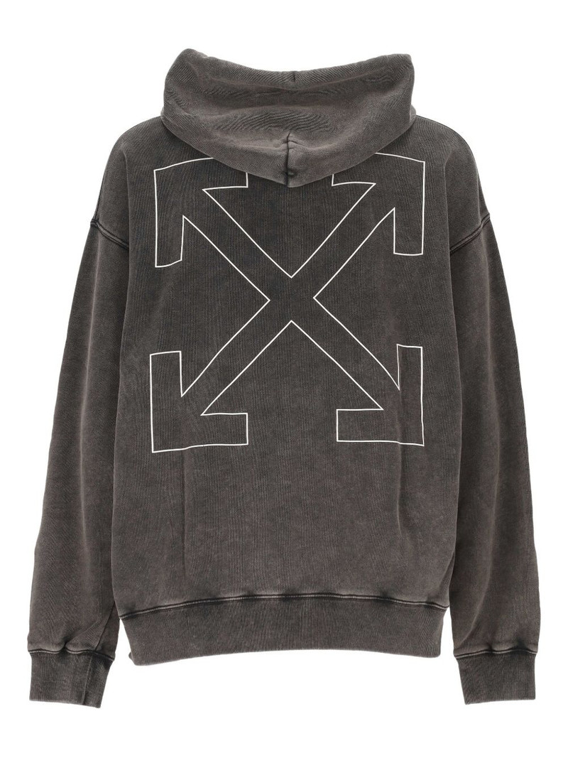 Off-White logo-print drawstring hoodie outlook