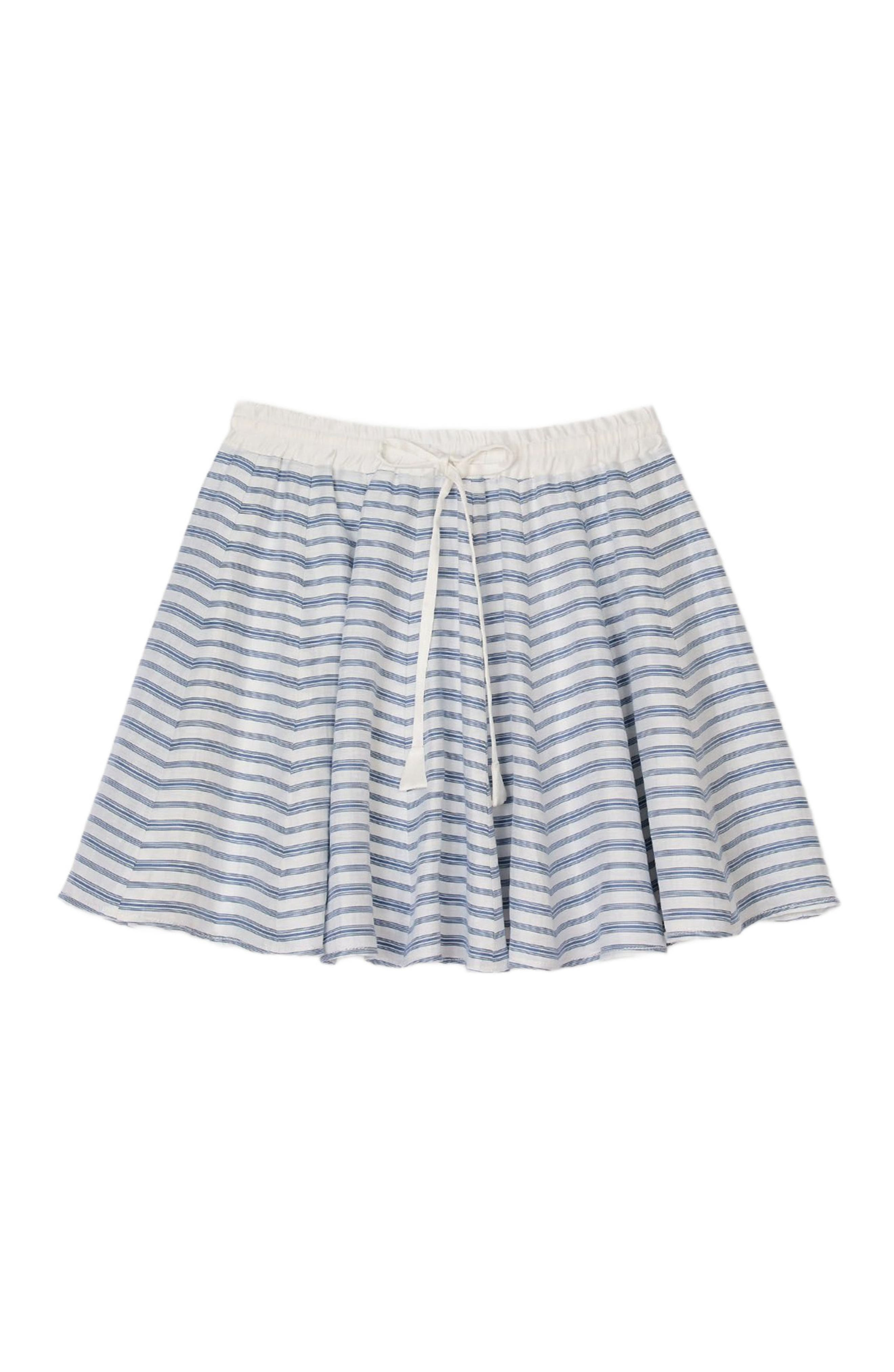 SANDRO Spiral print skater skirt in Blu /White at Nordstrom - 5
