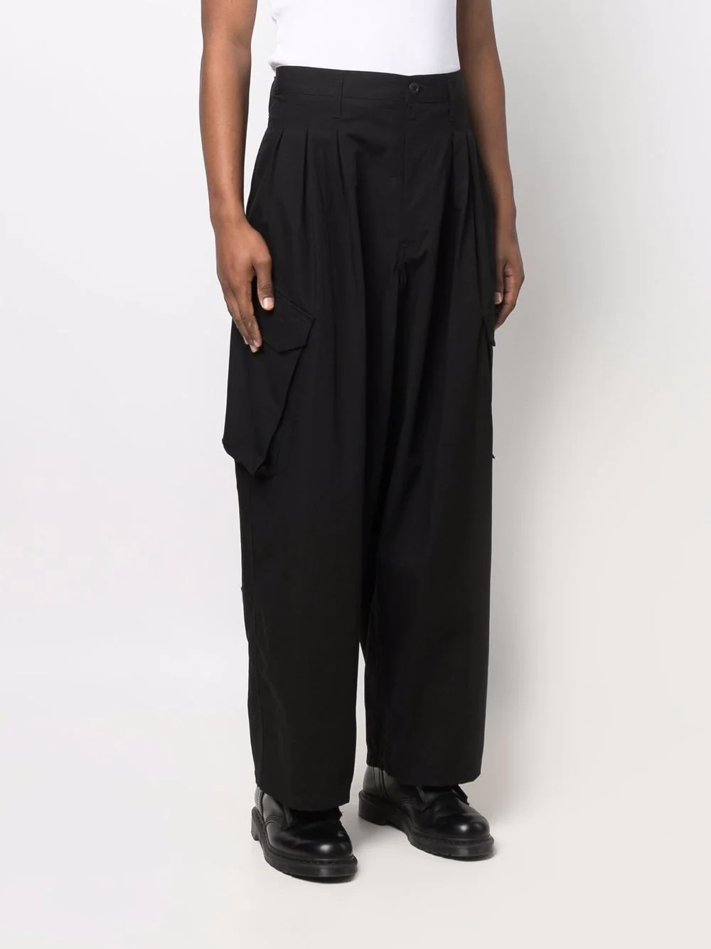 pleat-detail wide-leg trousers - 3