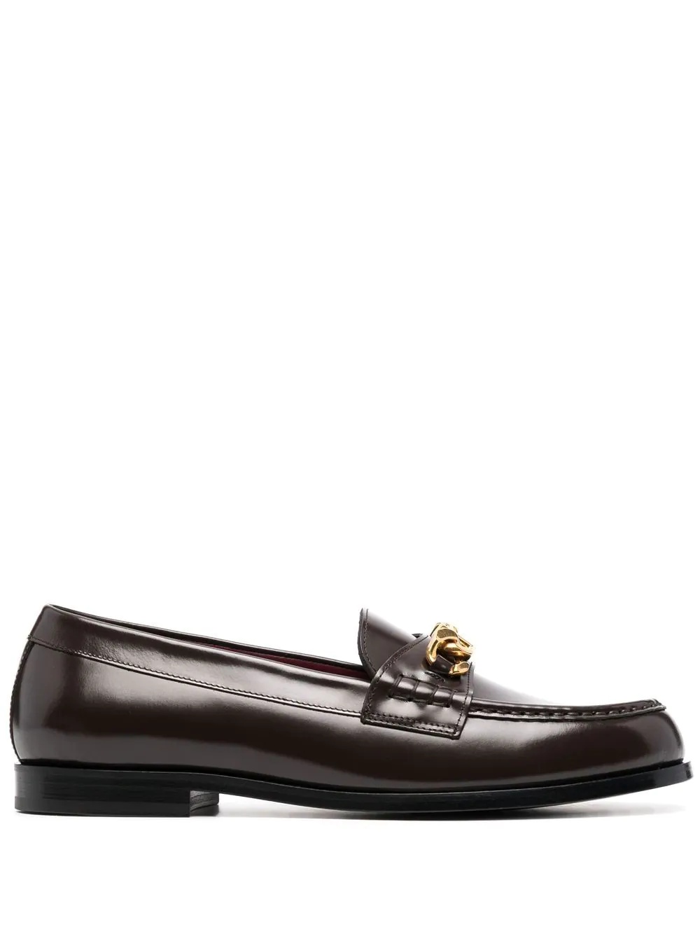 VLogo leather loafers - 1