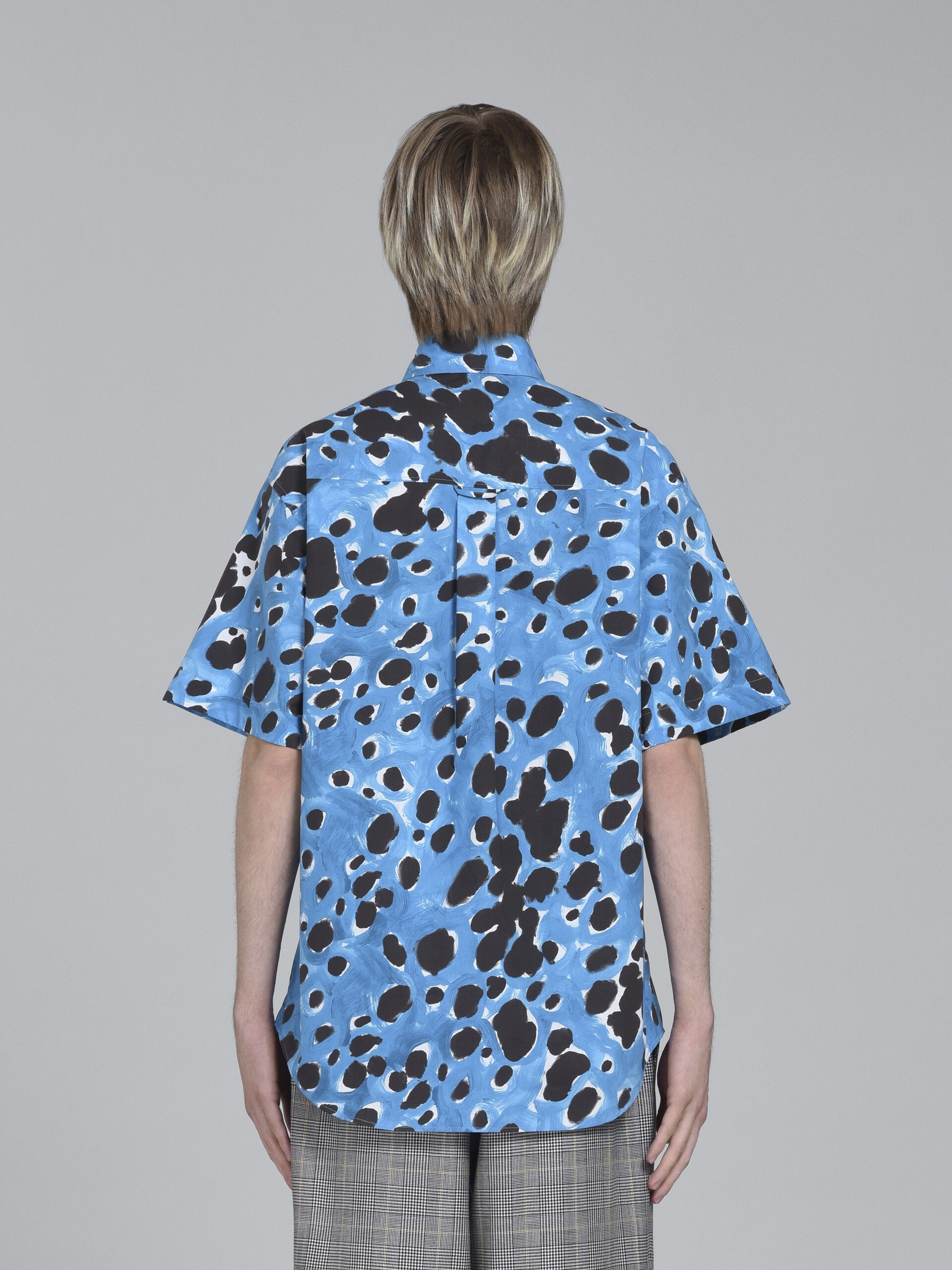 BLUE POP DOTS PRINT POPLIN SHIRT - 3