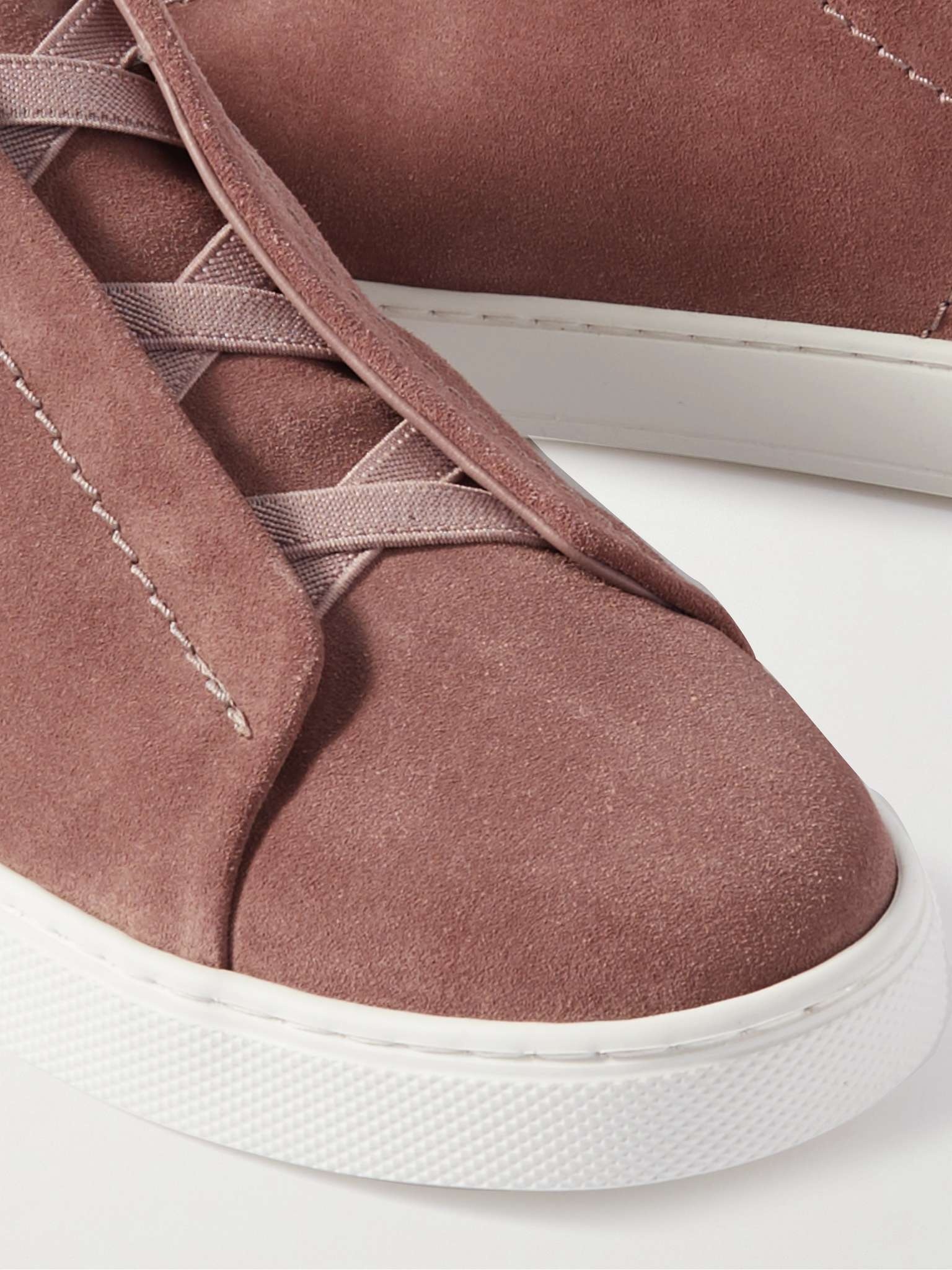 Triple Stitch Suede Sneakers - 6