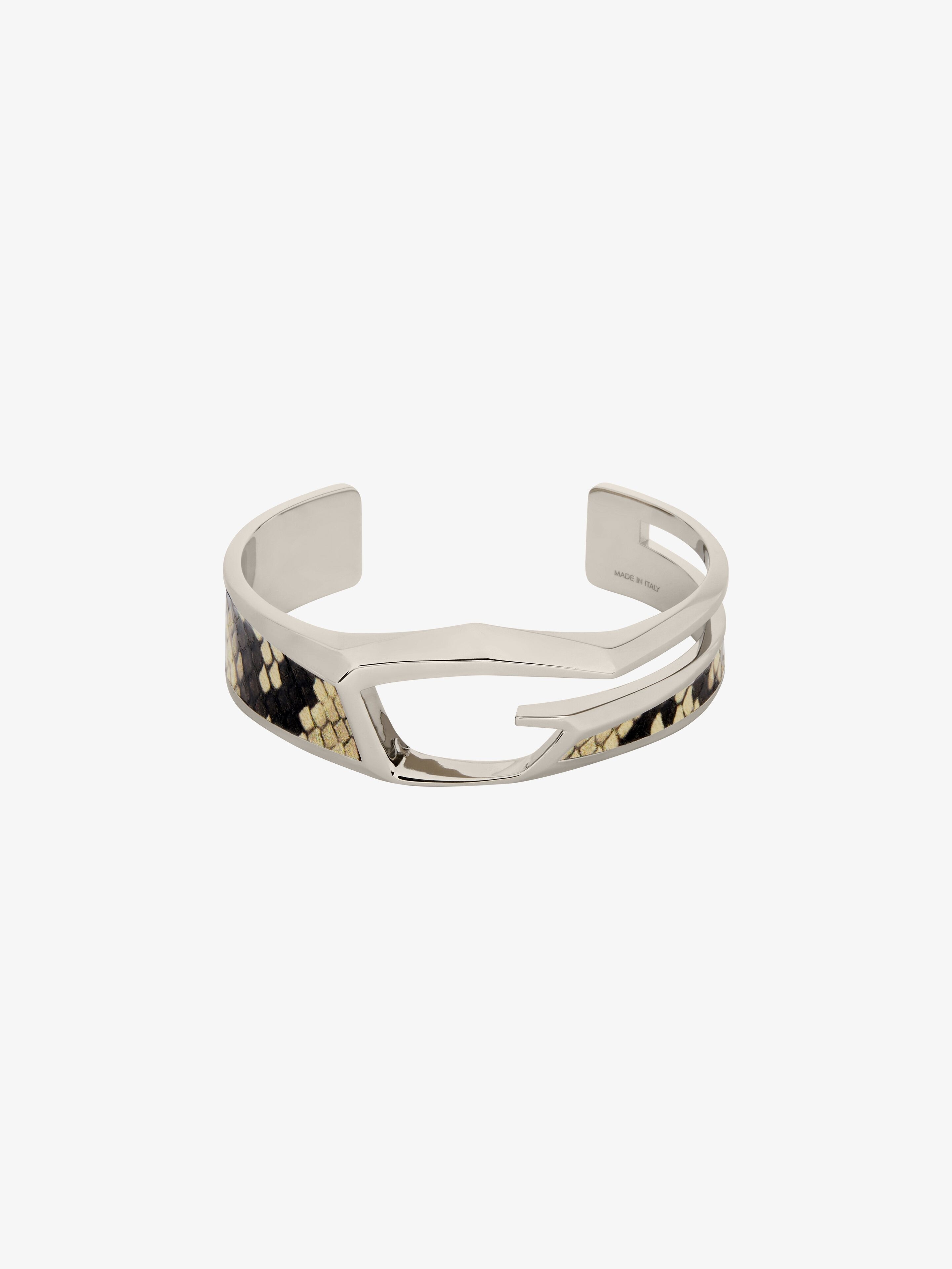 GIV CUT BRACELET IN METAL AND LEATHER - 1