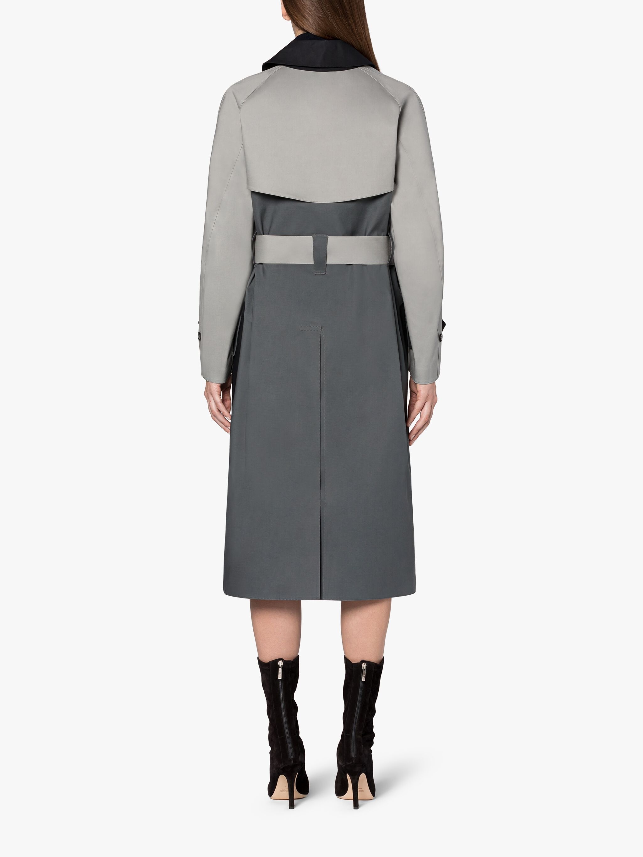 KNIGHTSWOOD BONDED COTTON COLOURBLOCK TRENCH COAT - 4