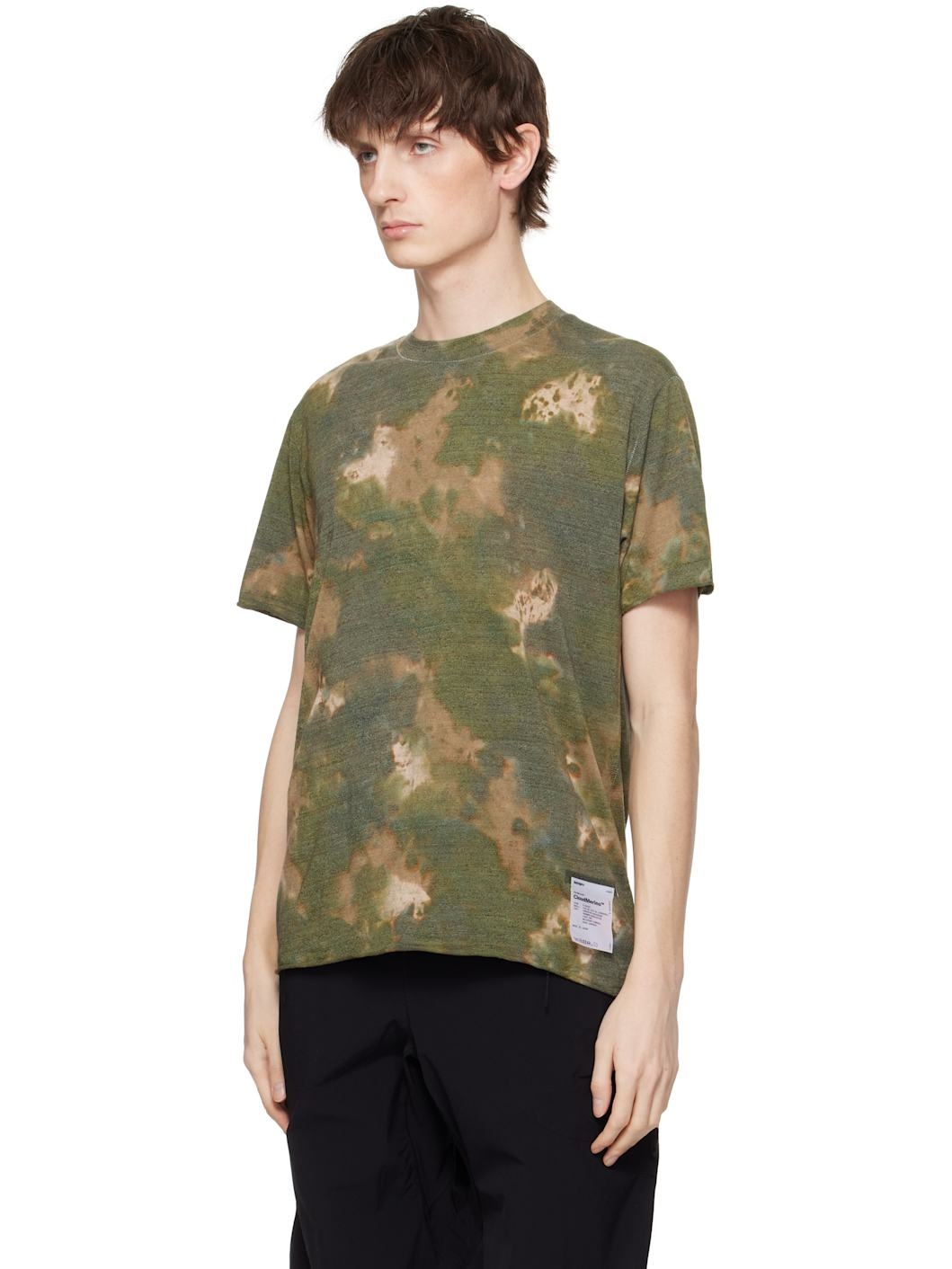 【SATISFY】CloudMerino Cordura タイダイサイケデリックTシャツ Satisfy CloudMerino T-Shirt Batik Military Olive – Neighbour