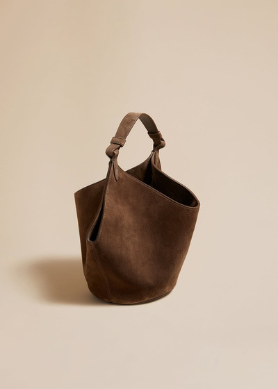 KHAITE The Mini Lotus Bag in Toffee Suede outlook
