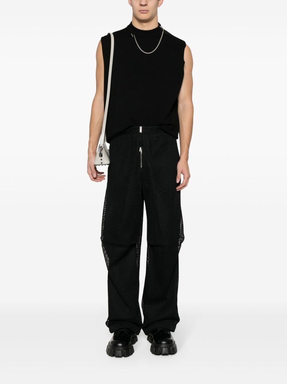 open-knit loose-fit trousers - 2