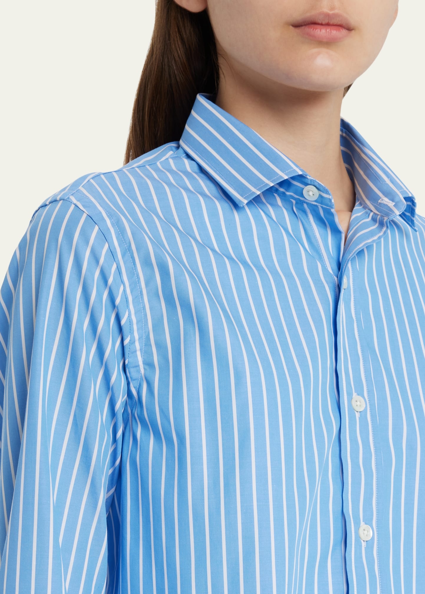 Stripe Cropped Shirt - 5