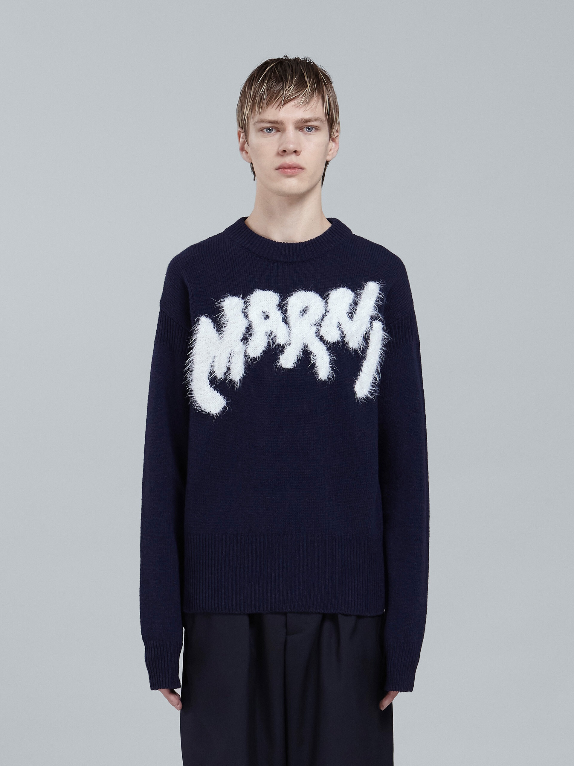 SHETLAND WOOL LOGO CREWNECK SWEATER - 2