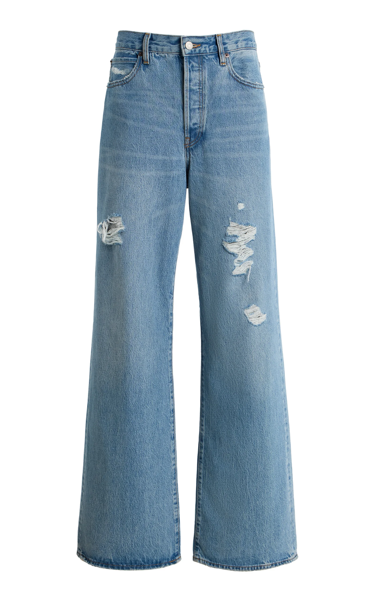 The Loose Rigid Mid-Rise Wide-Leg Jeans medium wash - 1