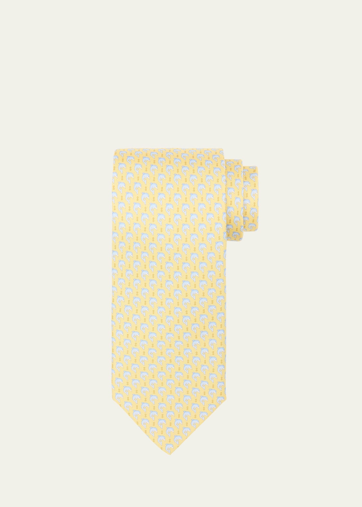 Men's Dolphin-Print Silk Tie - 1