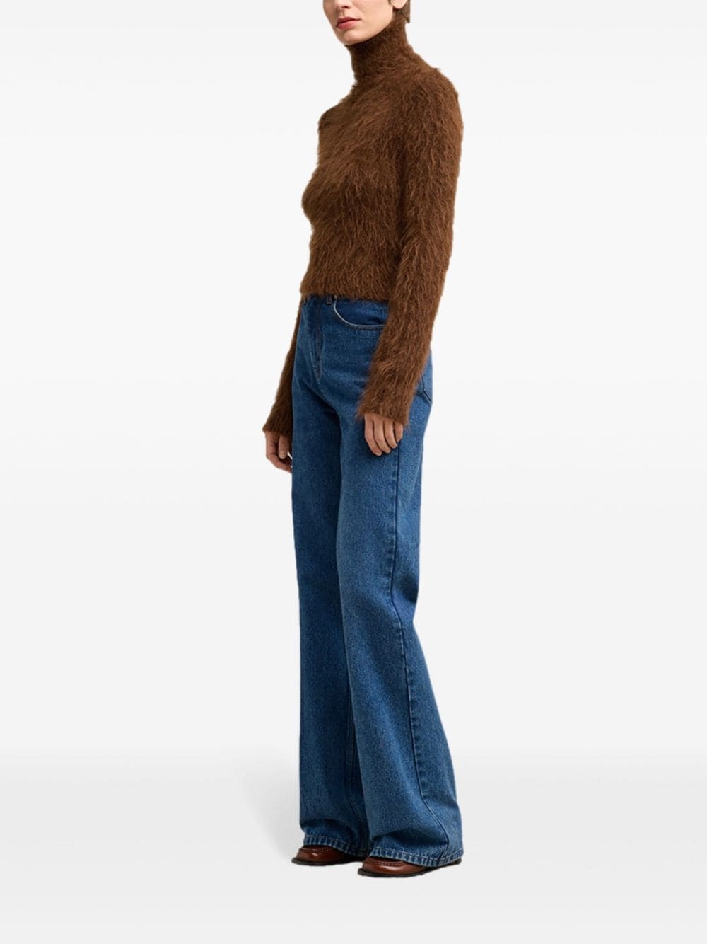 brushed-effect roll-neck jumper - 3