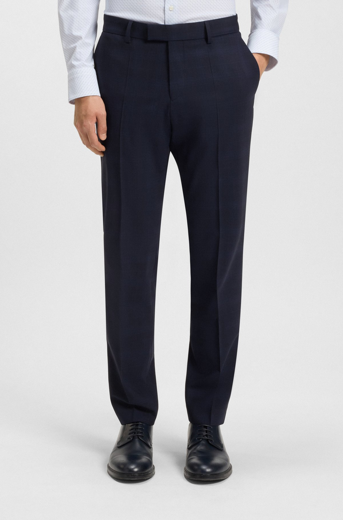 SLIM-FIT SUIT IN CHECKED CREASE-RESISTANT STRETCH WOOL - 6