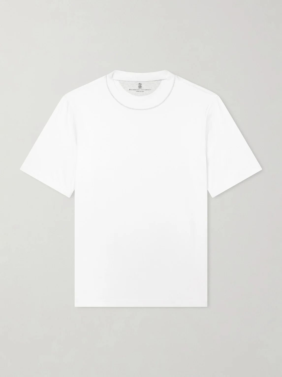 Piped Cotton-Jersey T-Shirt - 1