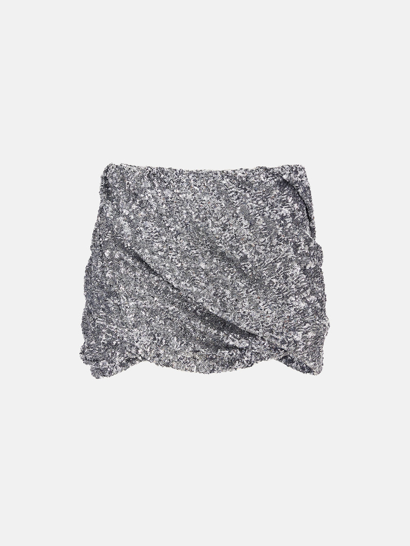SILVER MINI SKIRT 1