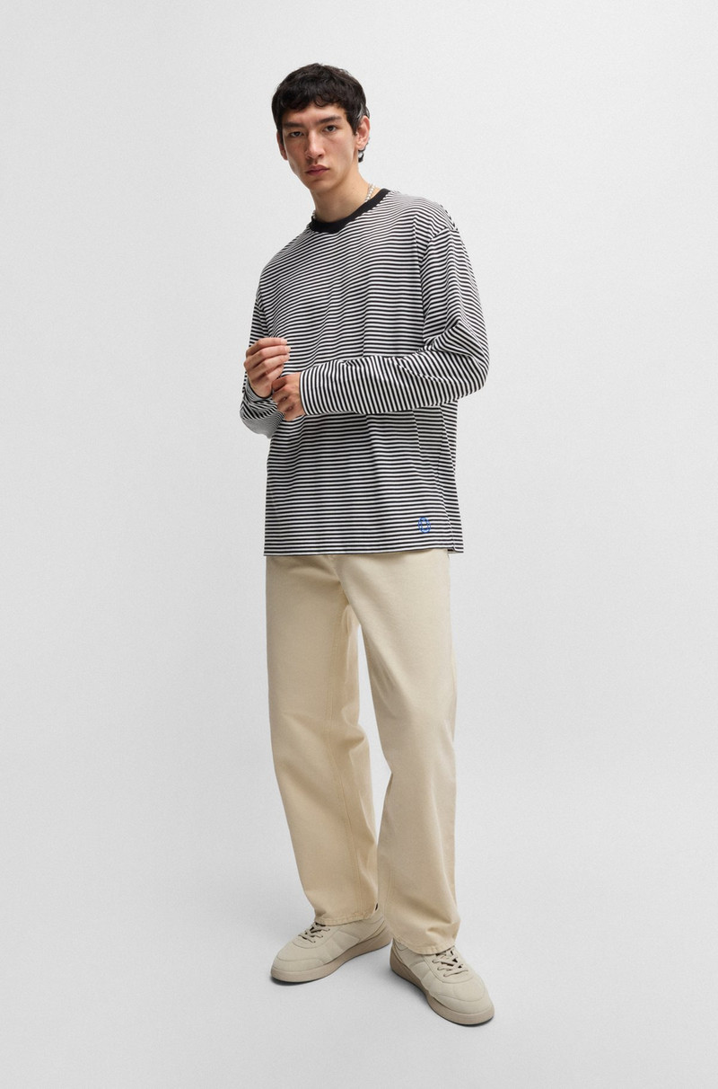 HUGO BAGGY-FIT TROUSERS IN COTTON CANVAS outlook