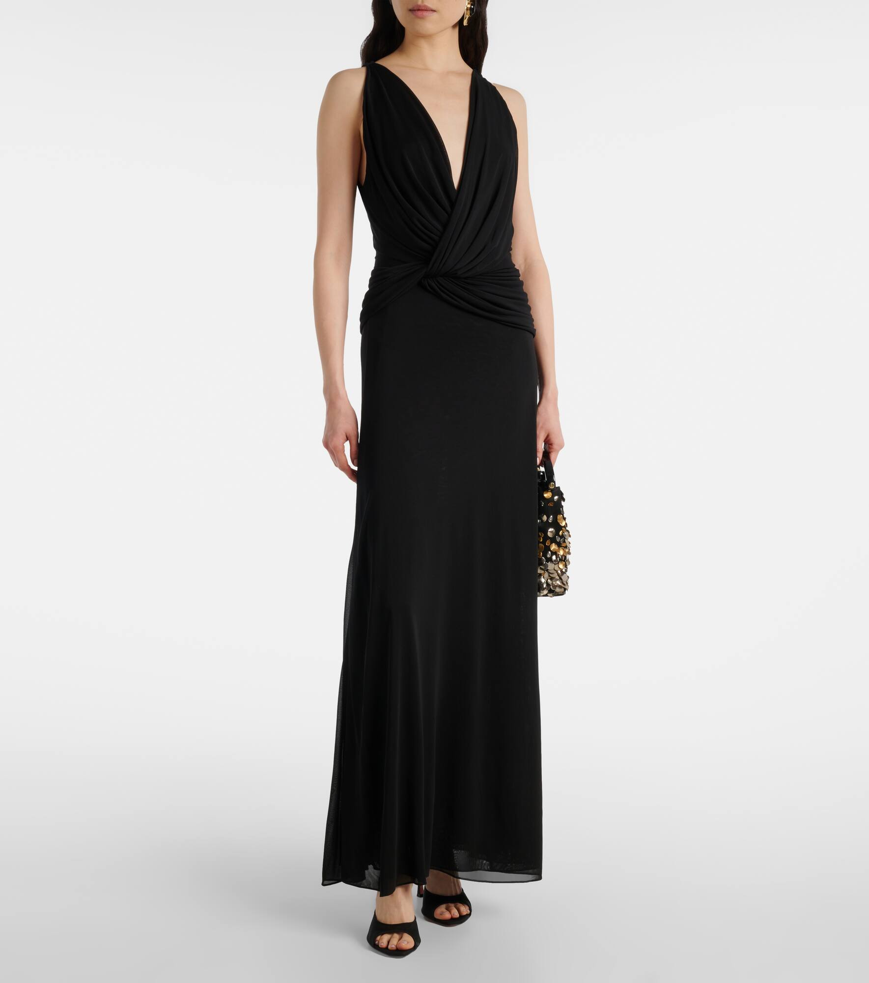 Twisted Halter gathered ruched gown - 2