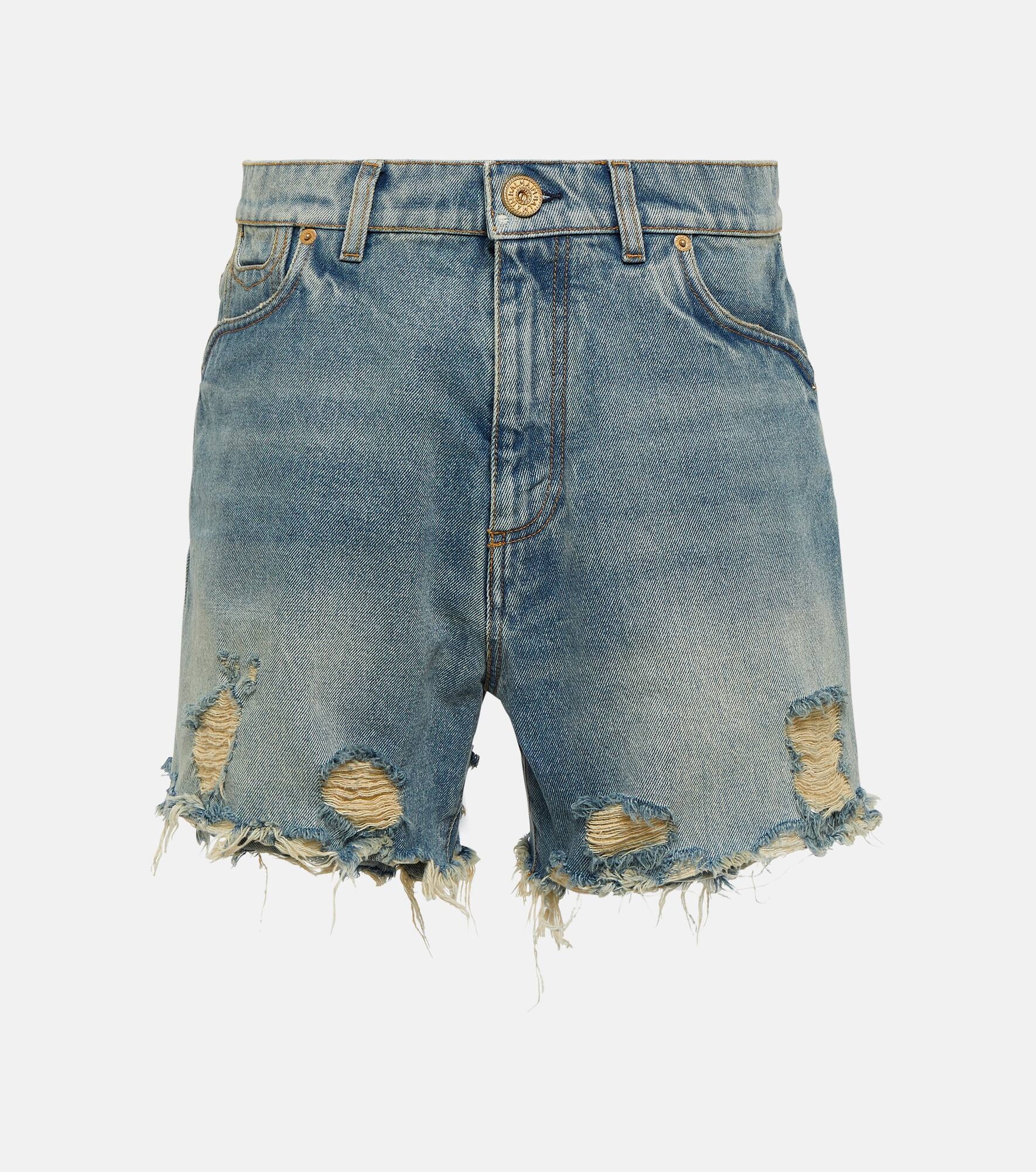 Distressed denim shorts - 1