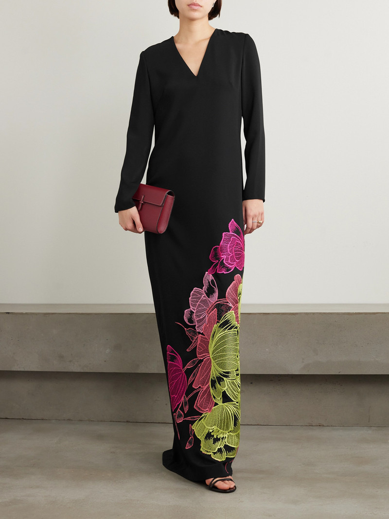 COSTARELLOS Rania Embroidered Crepe Gown outlook