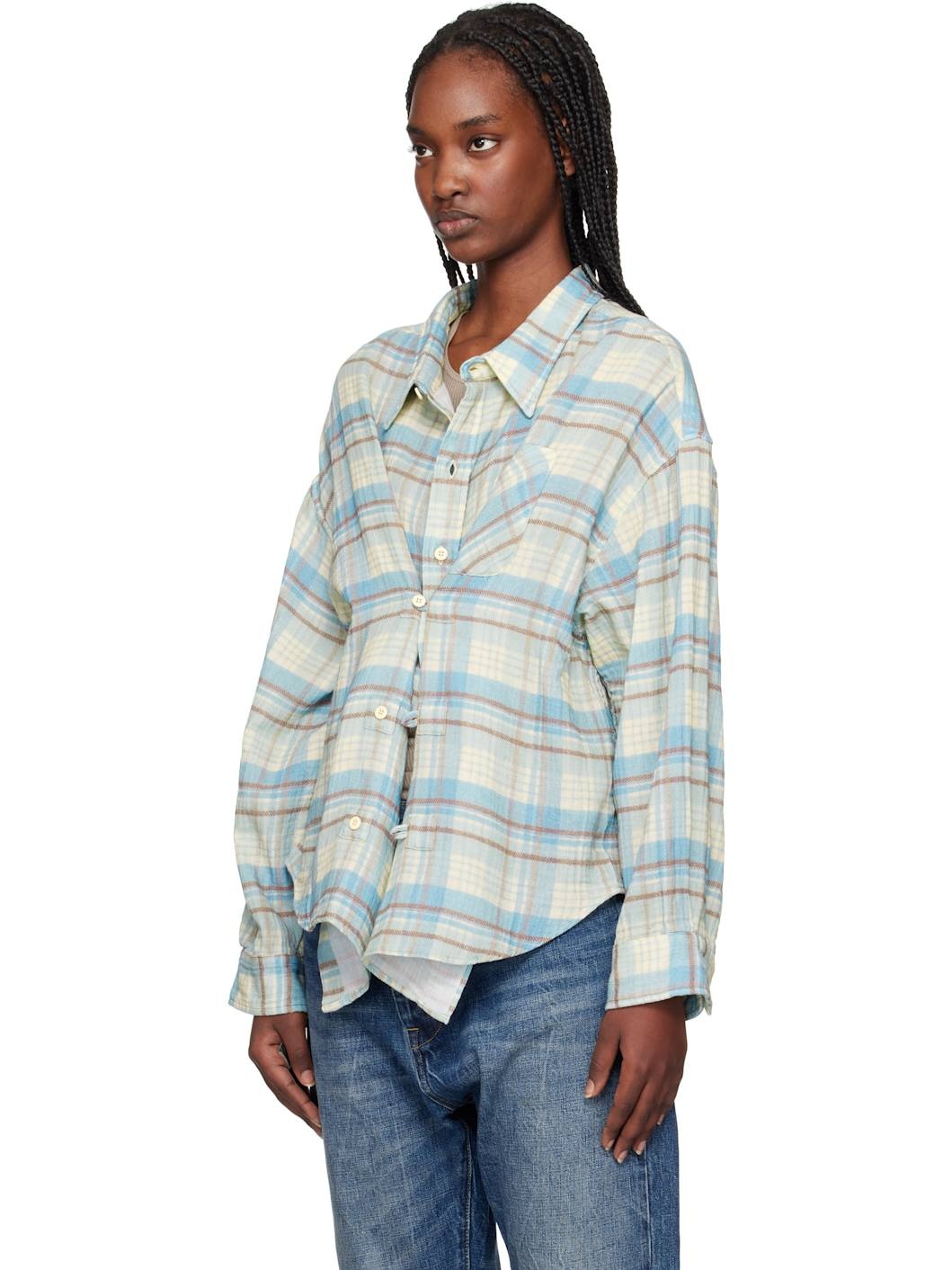 Blue Double Front Shirt - 4