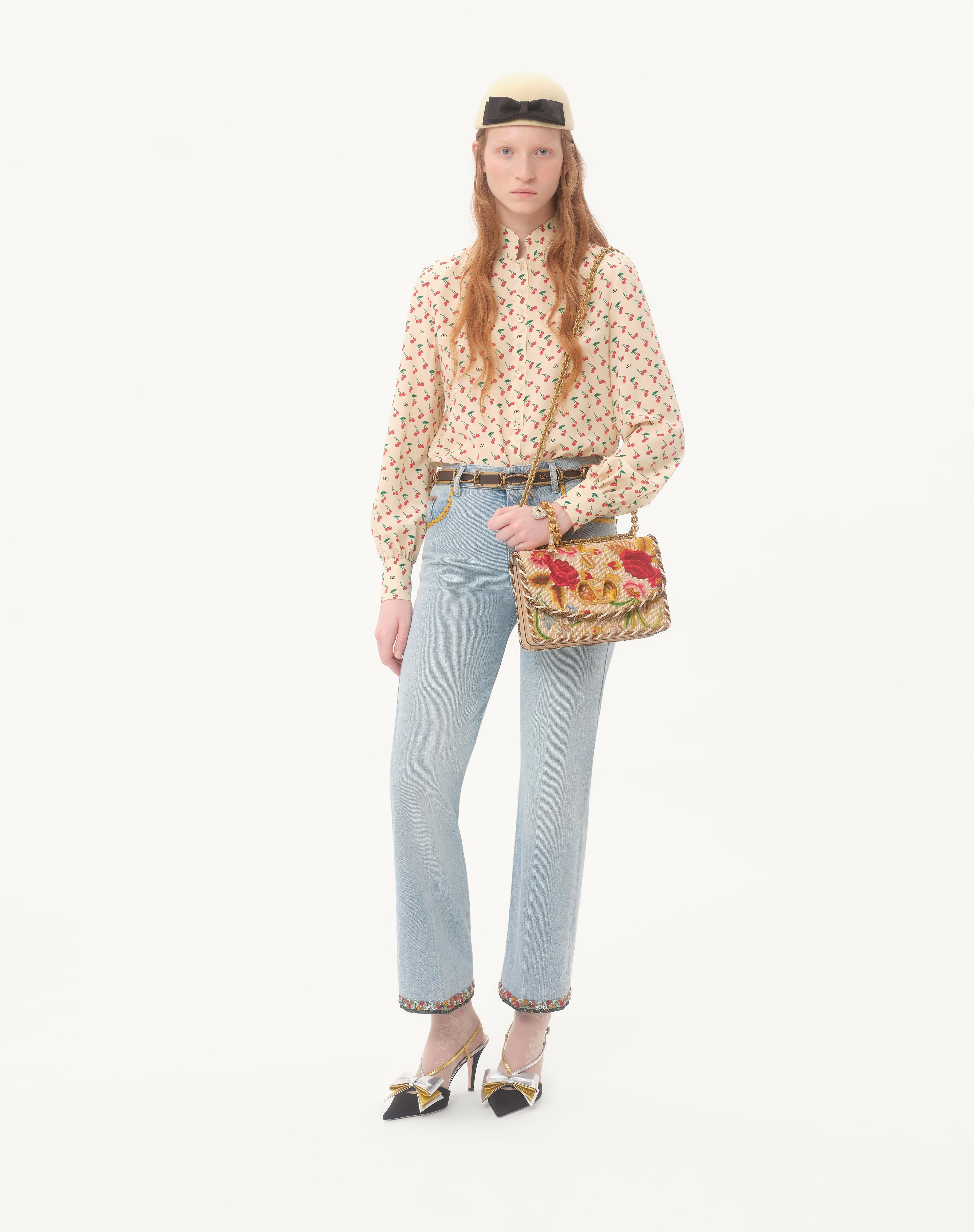 CREPE DE CHINE SHIRT WITH CHERRYFIC PRINT - 2