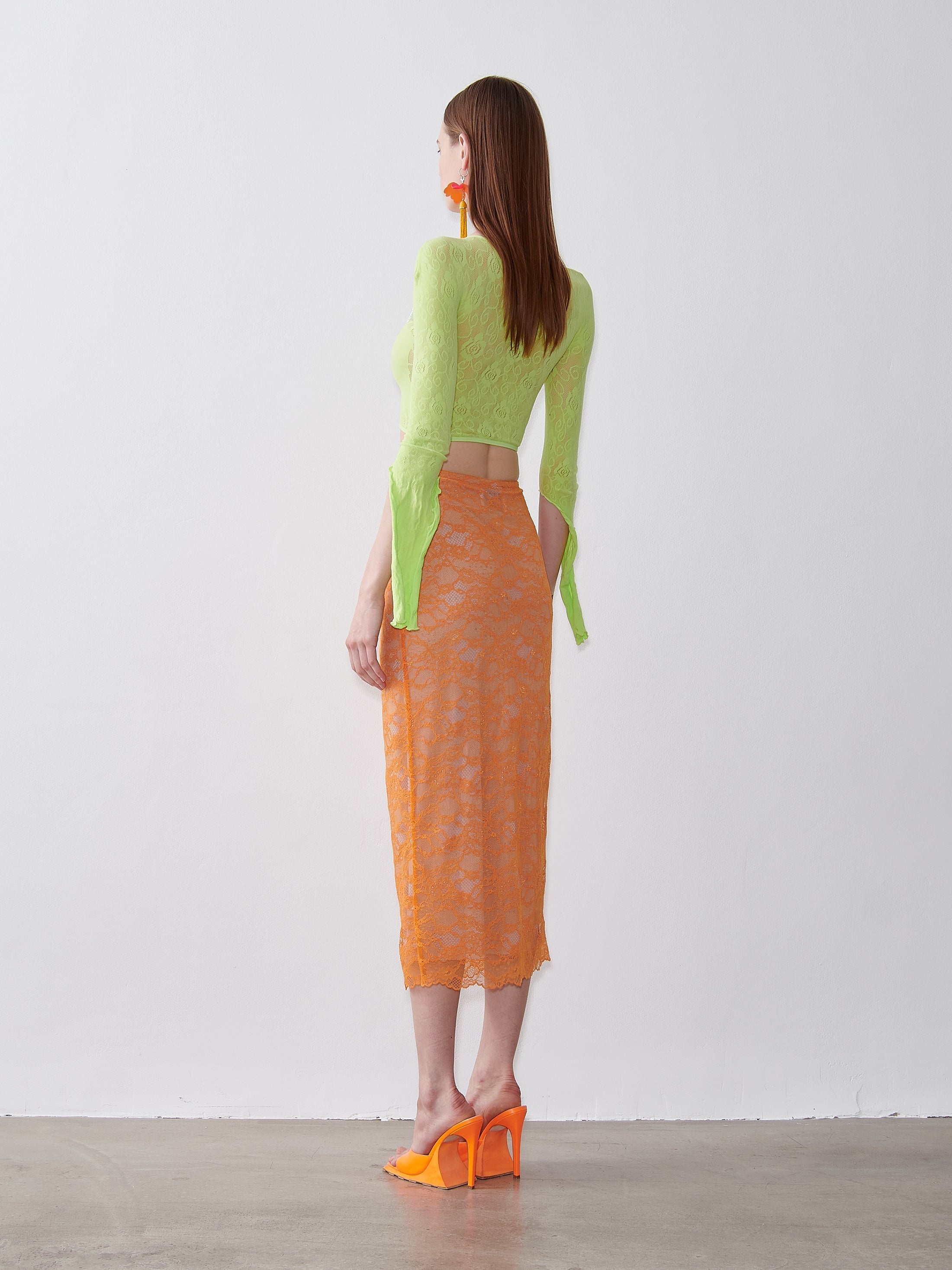 BETTY MIDI SKIRT APEROL - 3