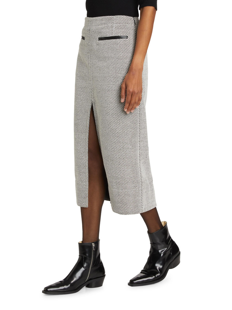 Women's Lennon Soft Twill Midi-Skirt - White Grey 4