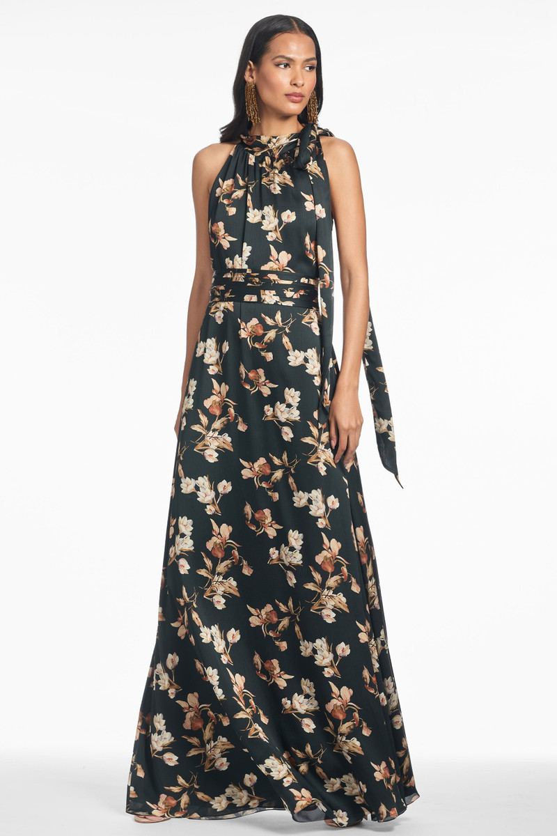 Kayla Gown - Black Venetia Petal 1