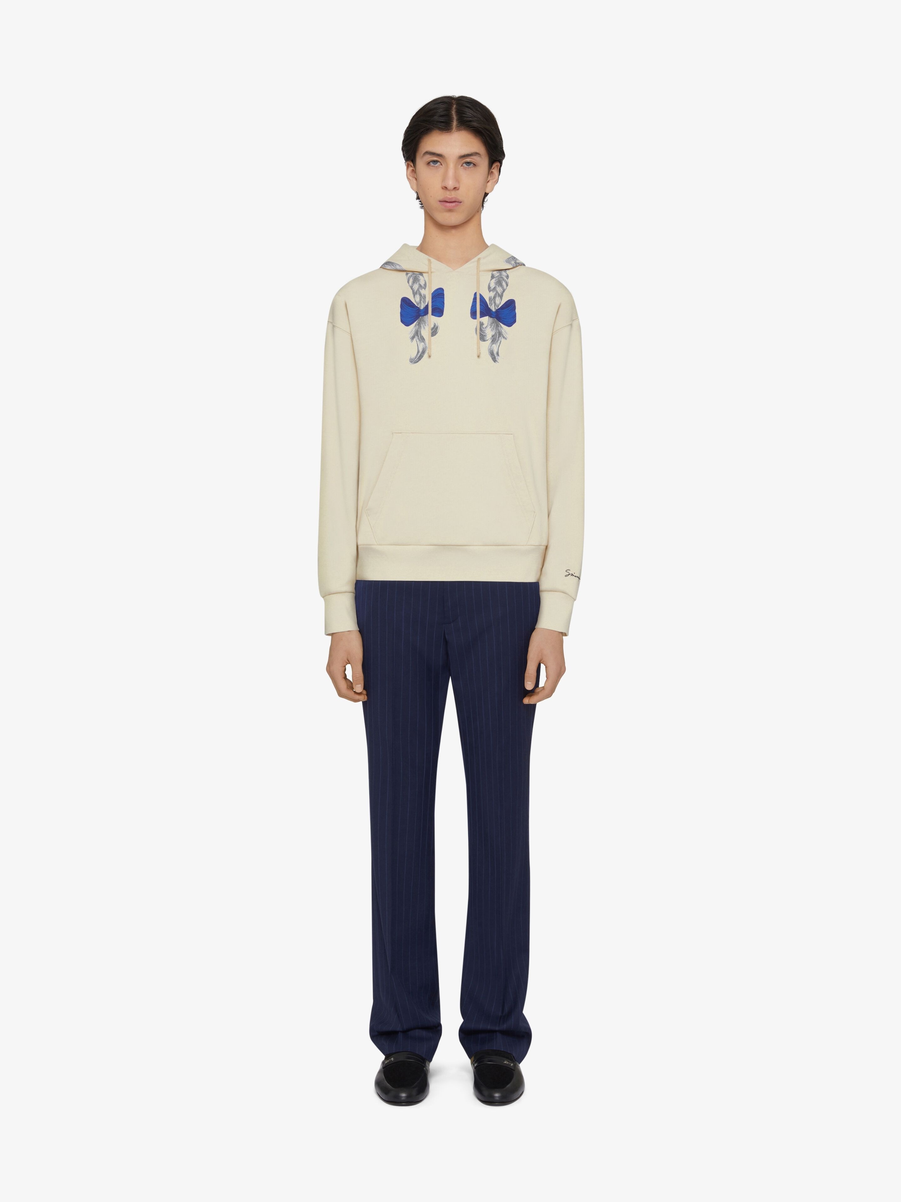 HOODIE IN FLEECE WITH HAIR PRINT - 2