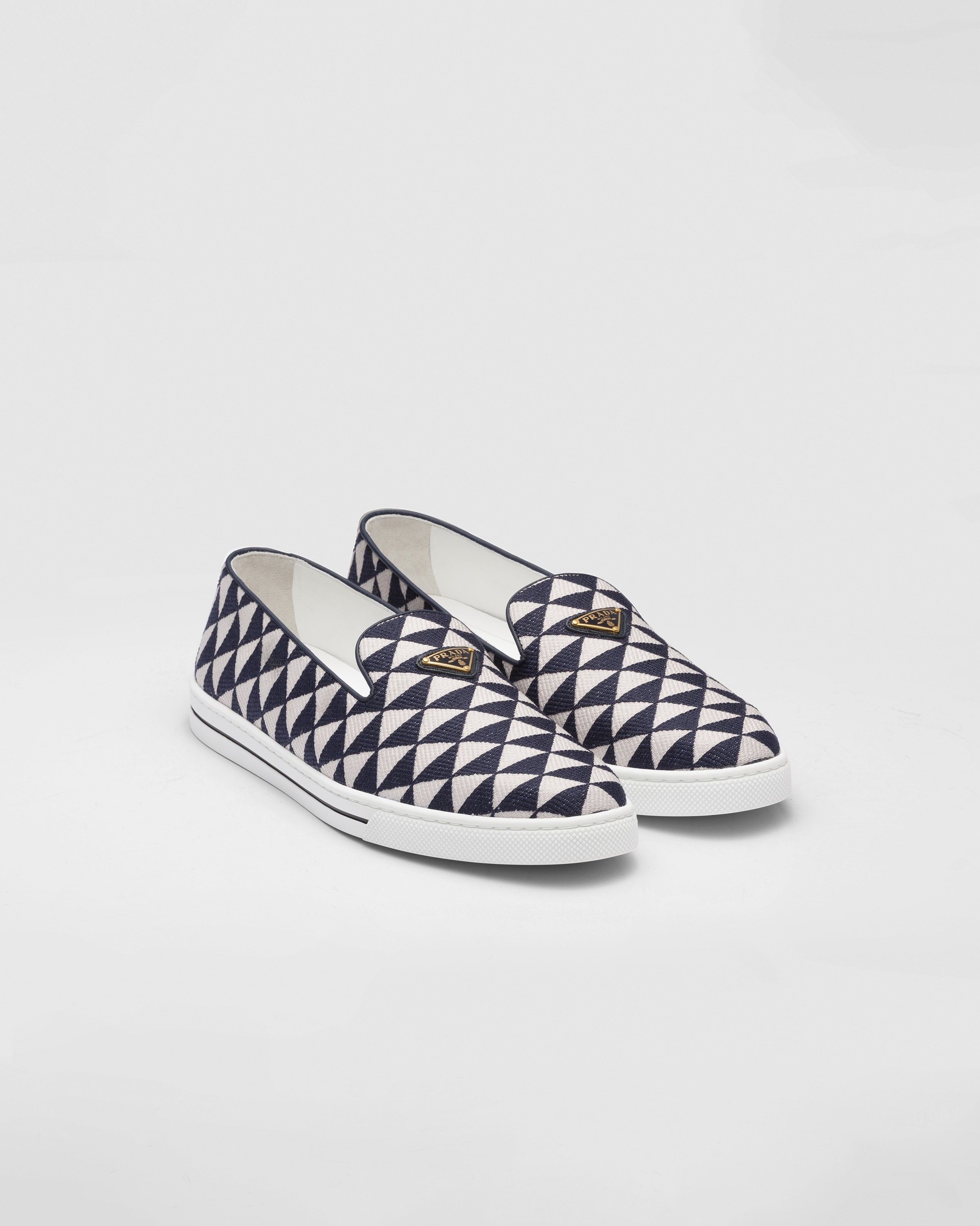 Embroidered technical fabric slip-on shoes - 1