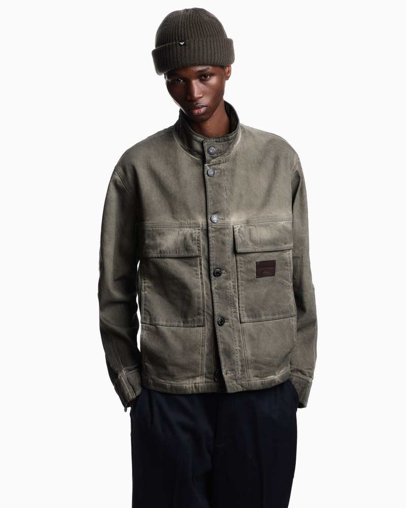 GARMENT-DYED, DIRTY-WASH STRETCH-DENIM JACKET 3