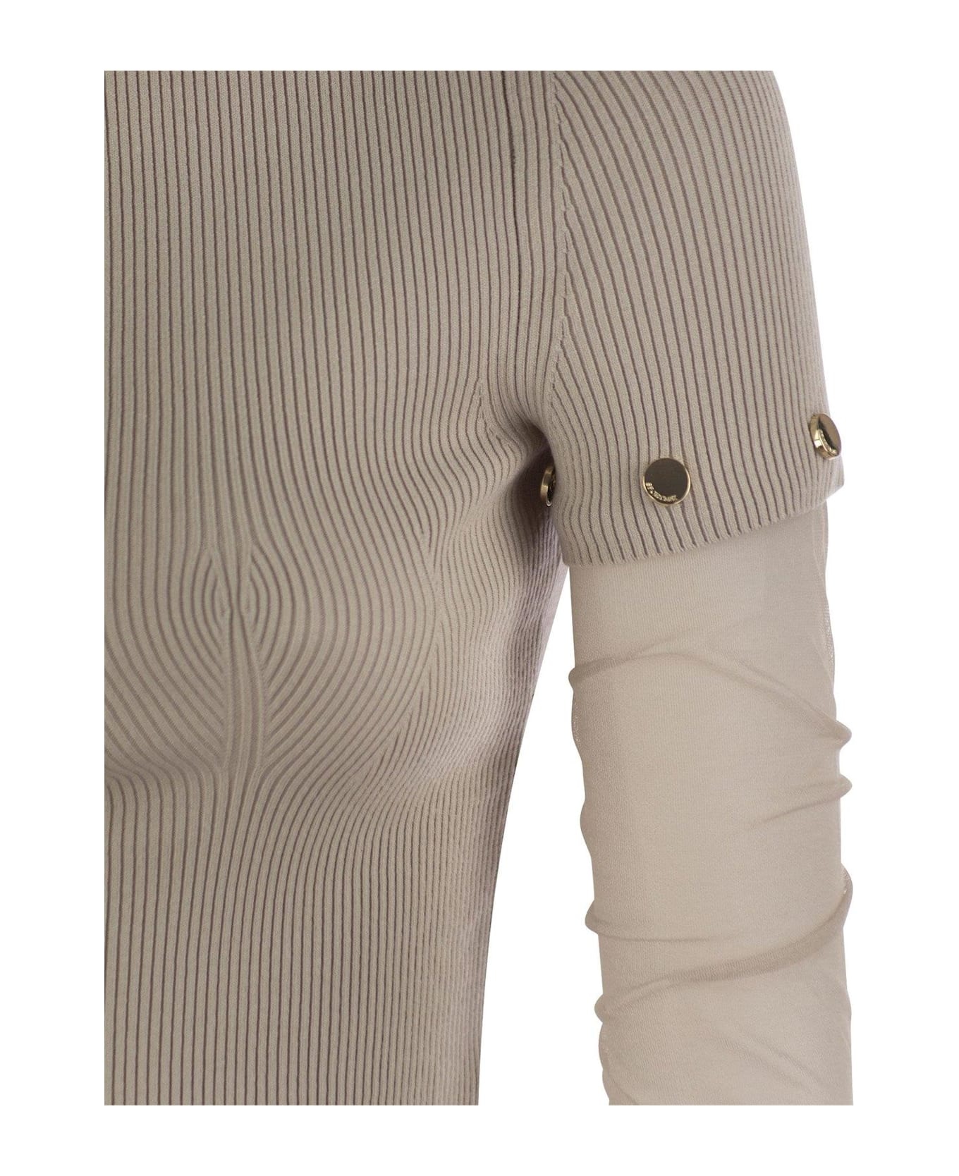 Boat Neck Long-sleeved Jumper - 4