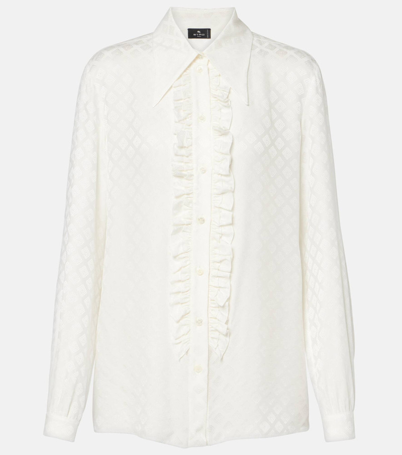 Printed silk-blend satin blouse 1