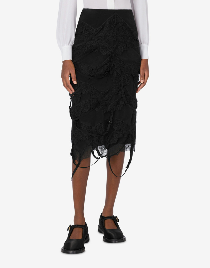 Moschino MIDI SKIRT IN CREPE DE CHINE LAYER UP outlook