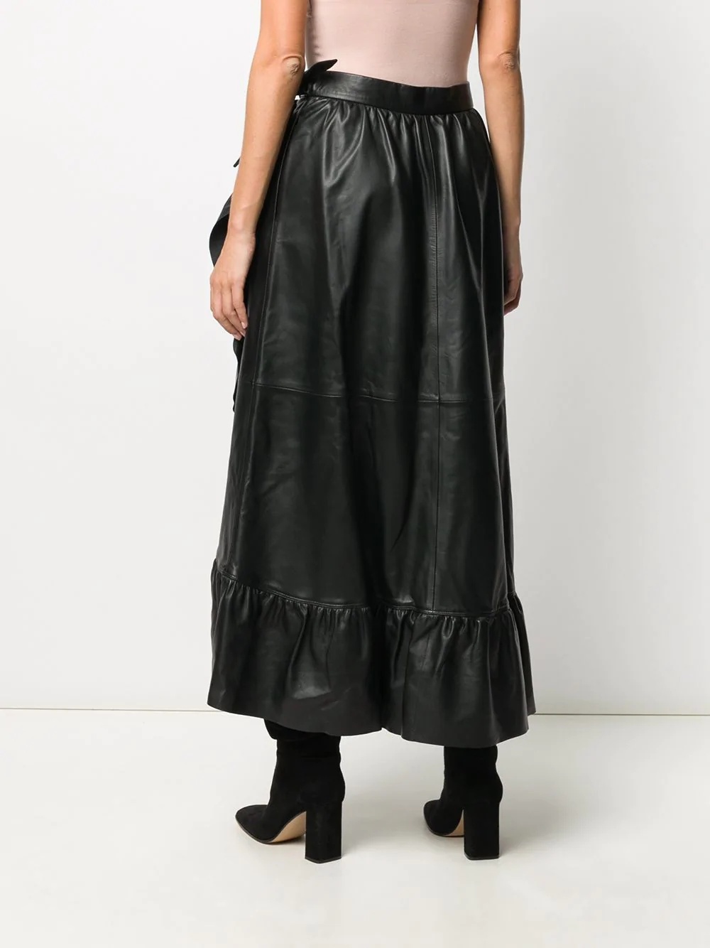 Ladybeetle leather wrap skirt - 4