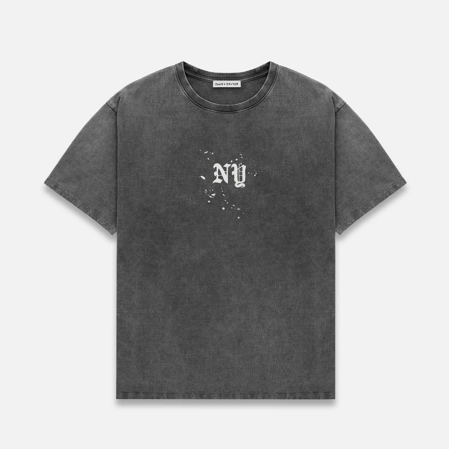 NY Paint Splatter Washed Grey T-Shirt - 1