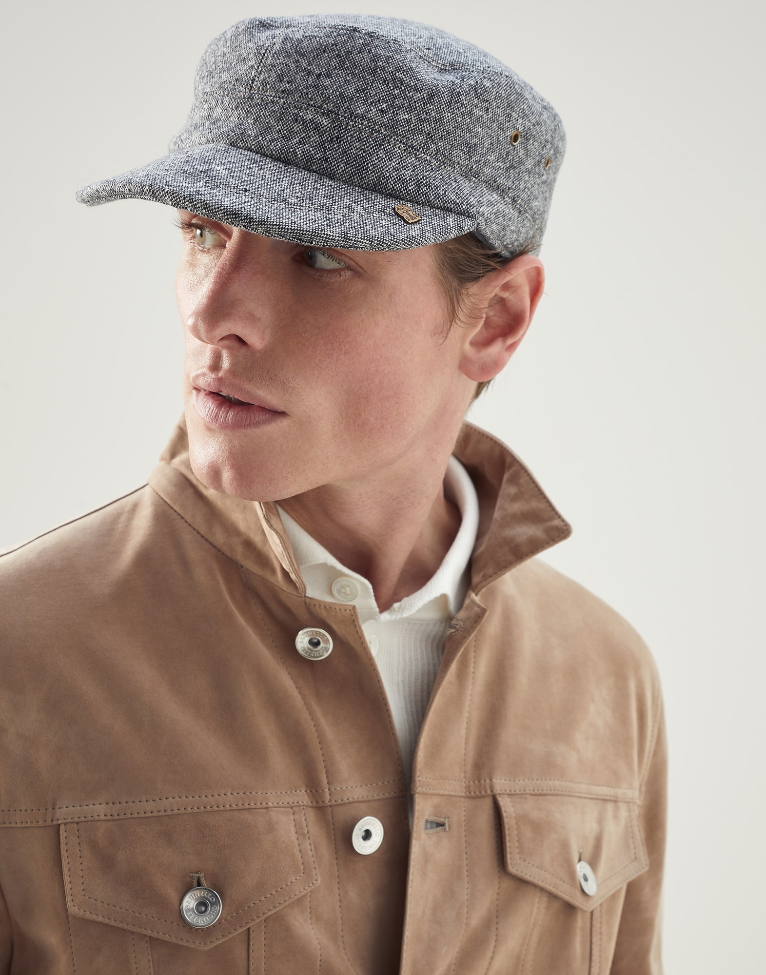 Wool and cashmere tweed cap - 3