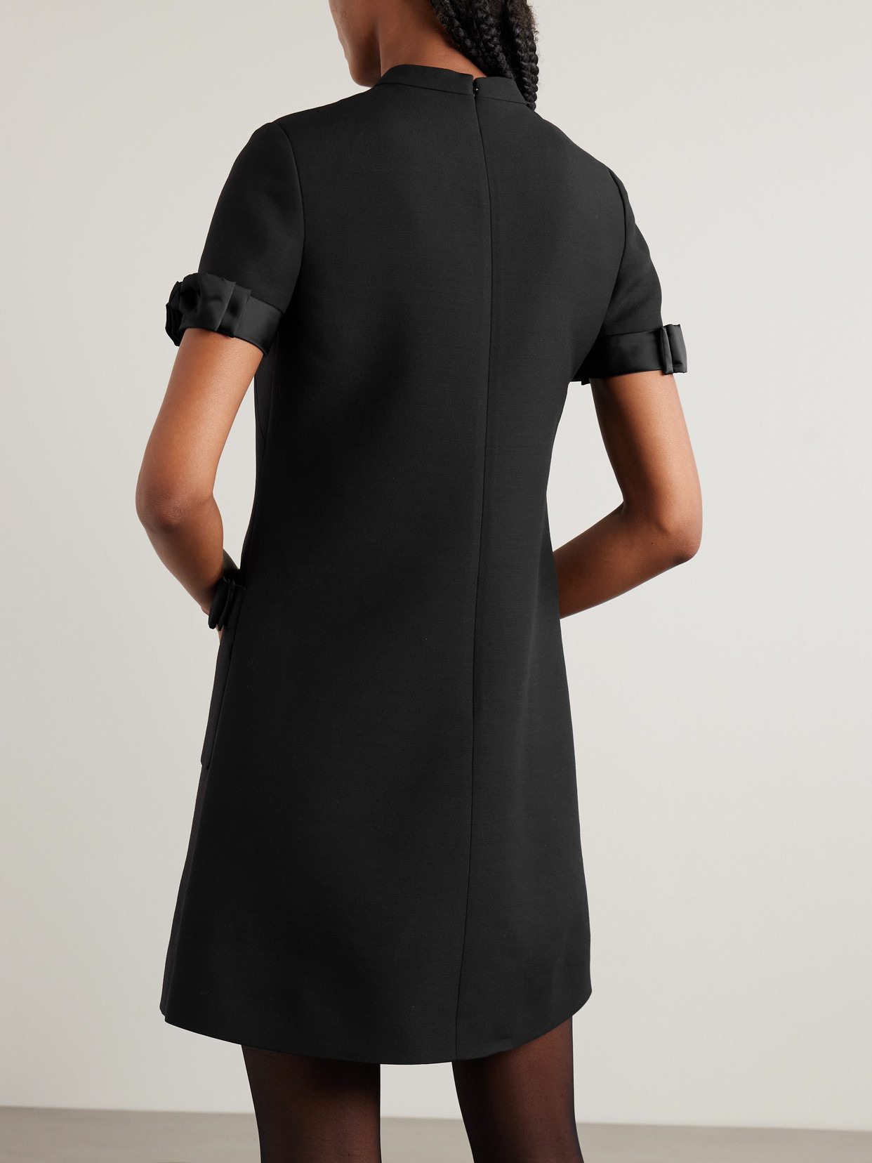 Satin-trimmed Wool And Silk-blend Mini Dress - 3
