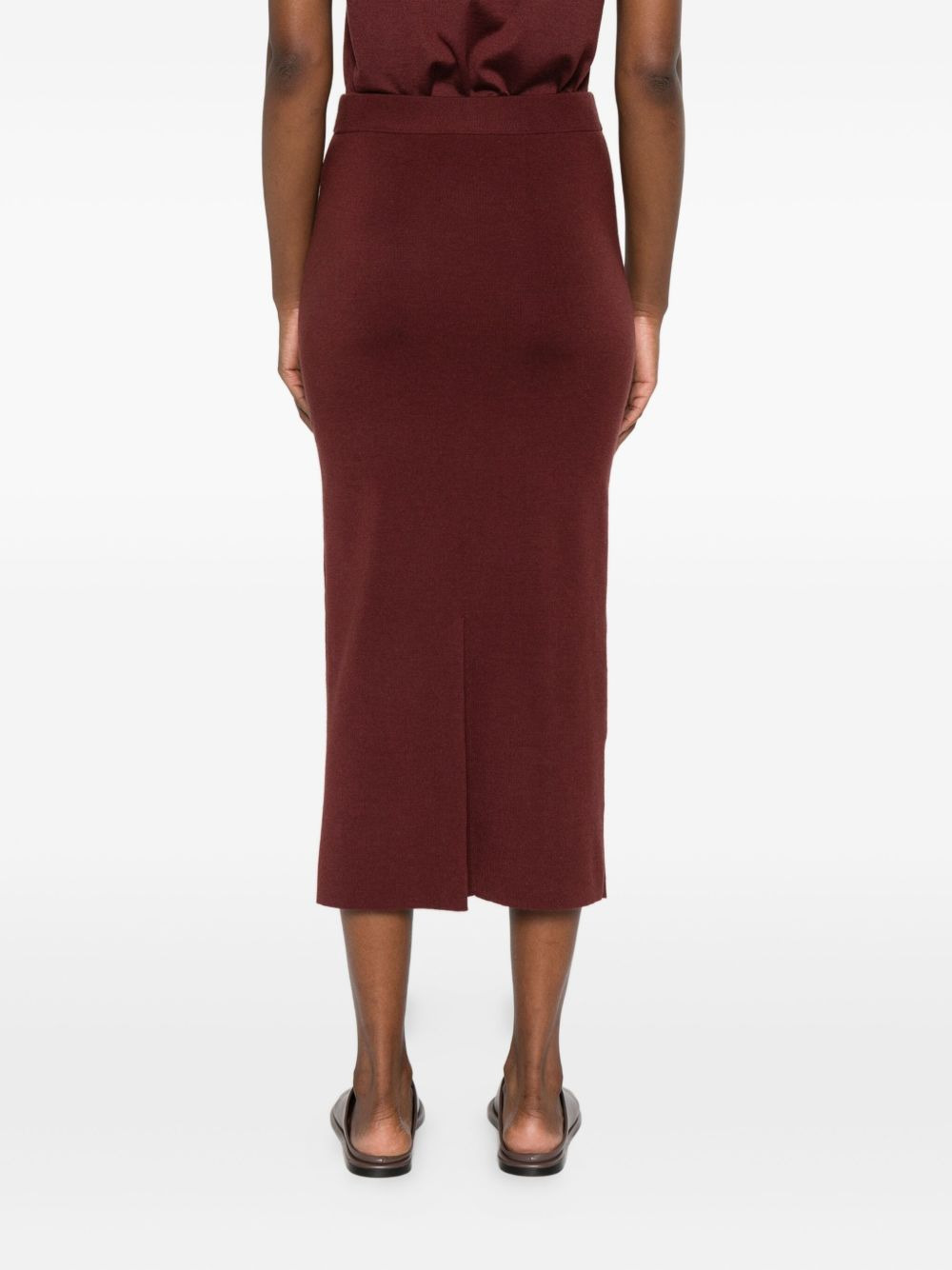 elastic-waistband midi skirt - 4