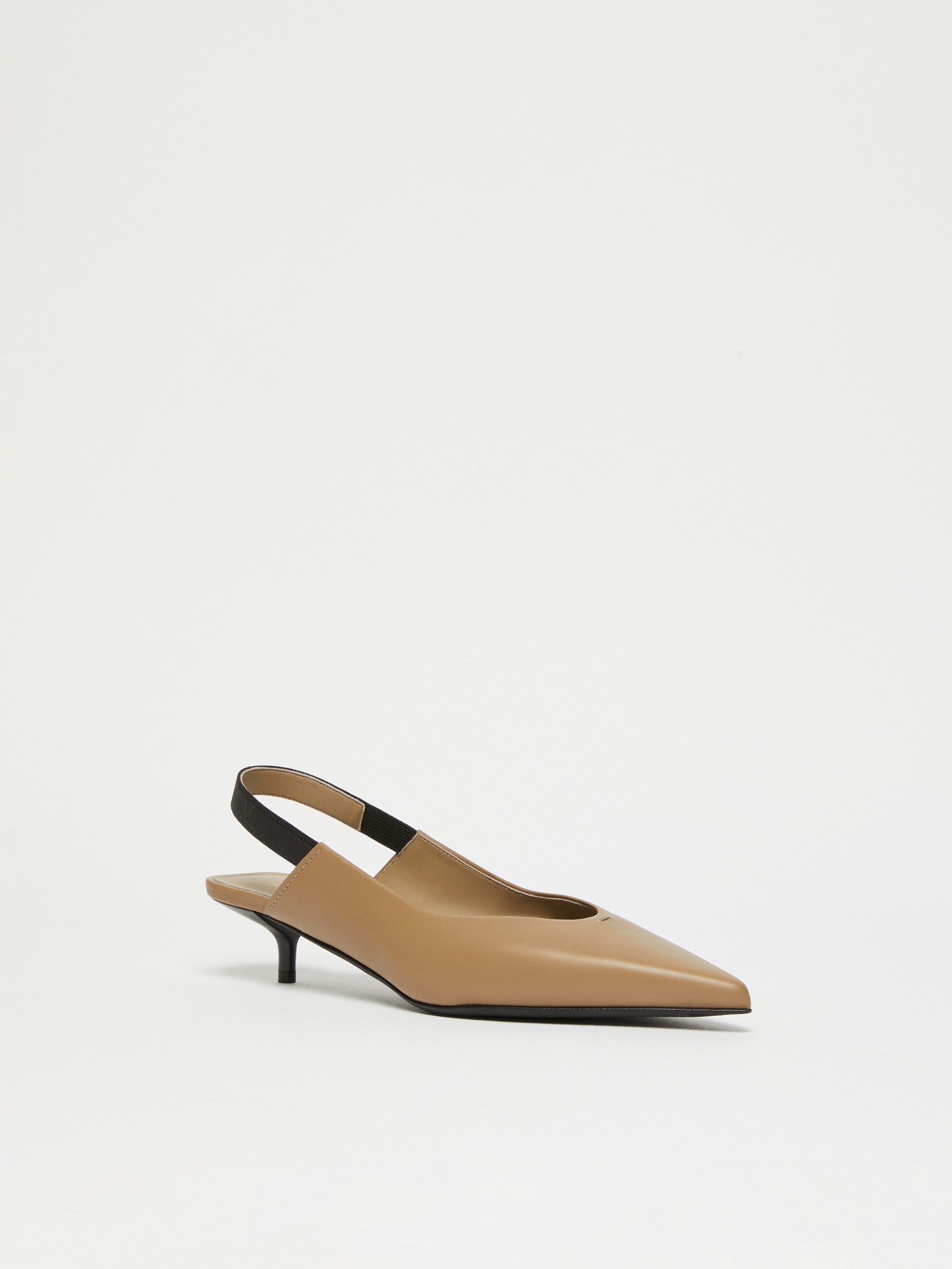 SLINGY Leather slingbacks with branded ribbon detail - 2